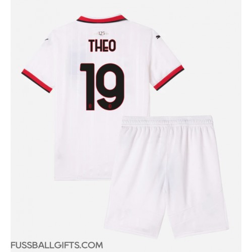 AC Milan Theo Hernandez #19 Fußballbekleidung Auswärtstrikot Kinder 2024-25 Kurzarm (+ kurze hosen)